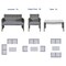 4 Pieces Patio Rattan Furniture Set with Glass Table and Loveseat-Gray